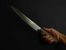 Load image into Gallery viewer, KICHIJI VG-10 DAMASCUS SUJIHIKI 240MM OCTAGONAL OAK HANDLE
