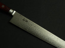 Load image into Gallery viewer, KICHIJI VG-10 33 LAYER DAMASCUS SUJIHIKI 240MM RED HANDLE
