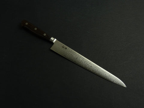 KICHIJI VG-10 33 LAYER DAMASCUS SUJIHIKI 240MM BROWN HANDLE