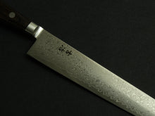 Load image into Gallery viewer, KICHIJI VG-10 33 LAYER DAMASCUS SUJIHIKI 240MM BROWN HANDLE
