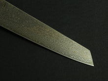 Load image into Gallery viewer, KICHIJI HIKARI SLD STAINLESS CLAD DAMASCUS KUROZOME KIRITSUKE SUJIHIKI 205MM OCTAGONAL WENGE HANDLE
