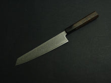 Load image into Gallery viewer, KICHIJI HIKARI SLD STAINLESS CLAD DAMASCUS KUROZOME KIRITSUKE SUJIHIKI 205MM OCTAGONAL WENGE HANDLE
