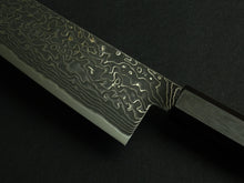 Load image into Gallery viewer, KICHIJI RYUHYO KUROZOME SG2 DAMASCUS SANTOKU 175MM OCTAGONAL MONO EBONY HANDLE
