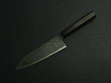 Load image into Gallery viewer, KICHIJI RYUHYO KUROZOME SG2 DAMASCUS SANTOKU 175MM OCTAGONAL MONO EBONY HANDLE
