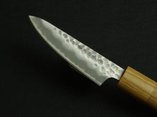 Load image into Gallery viewer, KICHIJI SHIROGAMI-2 STAINLESS CLAD HAMMERED PARING 80MM CHERRY WOOD HANDLE
