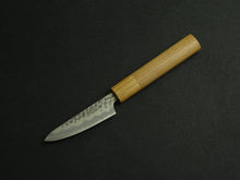 Load image into Gallery viewer, KICHIJI SHIROGAMI-2 STAINLESS CLAD HAMMERED PARING 80MM CHERRY WOOD HANDLE
