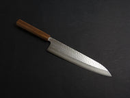 MAKOTO KUROSAKI VG-7 DAMASCUS HAMMERED GYUTO 240MM OCTAGONAL WALNUT HANDLE