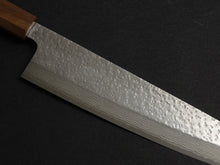 Load image into Gallery viewer, MAKOTO KUROSAKI VG-7 DAMASCUS HAMMERED GYUTO 240MM OCTAGONAL WALNUT HANDLE
