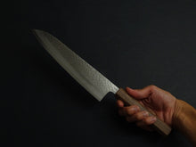 Load image into Gallery viewer, MAKOTO KUROSAKI VG-7 DAMASCUS HAMMERED GYUTO 240MM OCTAGONAL WALNUT HANDLE
