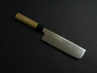 YOSHIHIRO GINSAN DAMASCUS NAKIRI 180MM OCTAGONAL MAGNOLIA HANDLE