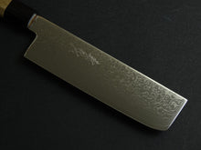 Load image into Gallery viewer, YOSHIHIRO GINSAN DAMASCUS NAKIRI 180MM OCTAGONAL MAGNOLIA HANDLE
