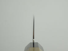 Load image into Gallery viewer, YOSHIHIRO GINSAN DAMASCUS SANTOKU 180MM OCTAGONAL MAGNOLIA HANDLE
