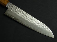 Load image into Gallery viewer, KICHIJI SW HAMMERED SANTOKU 180MM OCTAGONAL OAKWOOD HANDLE
