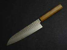 Load image into Gallery viewer, KICHIJI SW HAMMERED SANTOKU 180MM OCTAGONAL OAKWOOD HANDLE
