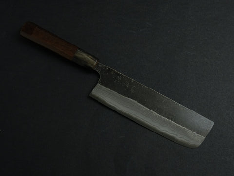 HATSUKOKORO KUMOKAGE AOGAMI-2 KUROUCHI DAMASCUS NAKIRI 165MM OCTAGONAL WALNUT HANDLE