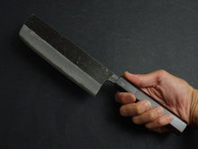 Load image into Gallery viewer, HATSUKOKORO KUMOKAGE AOGAMI-2 KUROUCHI DAMASCUS NAKIRI 165MM OCTAGONAL WALNUT HANDLE
