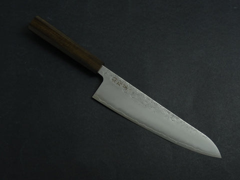 KICHIJI GINREI GINSAN NASHIJI GYUTO 210MM OCTAGONAL MONO BUBINGA HANDLE