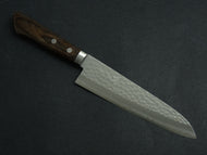 MASUTANI KOKURYU VG-10 HAMMERED DAMASCUS GYUTO 180MM BROWN HANDLE