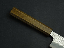 Load image into Gallery viewer, OUL SHIROGAMI-1 STAINLESS CLAD HAMMERED BUNKA 170MM BLACK OAK HANDLE*
