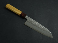 Load image into Gallery viewer, OUL SHIROGAMI 2 STAINLESS CLAD HAMMERED SANTOKU 165MM OCTAGONAL KEYAKI/ZELKOVA HANDLE*
