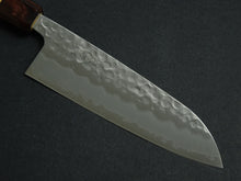 Load image into Gallery viewer, OUL SHIROGAMI 2 STAINLESS CLAD HAMMERED SANTOKU 165MM OCTAGONAL KEYAKI/ZELKOVA HANDLE*
