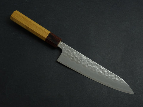 OUL SHIROGAMI 2 STAINLESS CLAD HAMMERED GYUTO 180MM OCTAGONAL KEYAKI/ZELKOVA HANDLE*