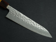 Load image into Gallery viewer, OUL SHIROGAMI 2 STAINLESS CLAD HAMMERED GYUTO 180MM OCTAGONAL KEYAKI/ZELKOVA HANDLE*
