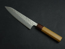 Load image into Gallery viewer, OUL SHIROGAMI 2 STAINLESS CLAD HAMMERED GYUTO 180MM OCTAGONAL KEYAKI/ZELKOVA HANDLE*
