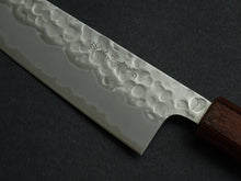 Load image into Gallery viewer, OUL SHIROGAMI 2 STAINLESS CLAD HAMMERED GYUTO 180MM OCTAGONAL KEYAKI/ZELKOVA HANDLE*
