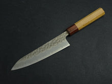 Load image into Gallery viewer, OUL SHIROGAMI 2 STAINLESS CLAD HAMMERED GYUTO 180MM OCTAGONAL KEYAKI/ZELKOVA HANDLE*
