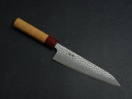 KICHIJI AOGAMI SUPER STAINLESS CLAD HAMMERED MIGAKI GYUTO 180MM CHERRY WOOD HANDLE