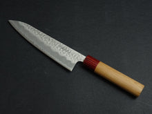 Load image into Gallery viewer, KICHIJI AOGAMI SUPER STAINLESS CLAD HAMMERED MIGAKI GYUTO 180MM CHERRY WOOD HANDLE
