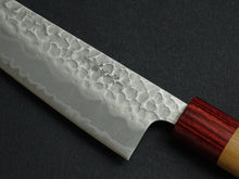 Load image into Gallery viewer, KICHIJI AOGAMI SUPER STAINLESS CLAD HAMMERED MIGAKI GYUTO 180MM CHERRY WOOD HANDLE
