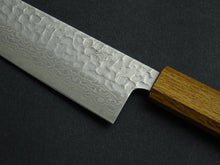 Load image into Gallery viewer, KICHIJI GINSAN DAMASCUS HAMMERED BUNKA 175MM OCTAGONAL OAKWOOD HANDLE

