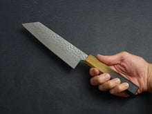 Load image into Gallery viewer, KICHIJI GINSAN DAMASCUS HAMMERED BUNKA 175MM OCTAGONAL OAKWOOD HANDLE
