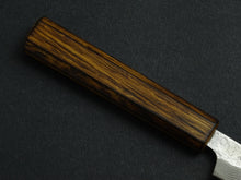 Load image into Gallery viewer, KICHIJI 440C HAMMERED DAMASCUS PARING 80MM OAK/BAIKOKU HANDLE
