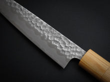 Load image into Gallery viewer, TSUNEHISA SHIROGAMI 2 / STAINLESS CLAD HAMMERED PETTY 135MM CHERRYWOOD HANDLE
