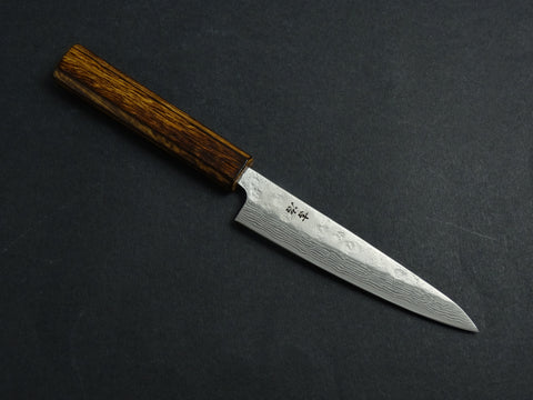 KICHIJI 440C HAMMERED DAMASCUS PETTY 135MM OAK/BAIKOKU HANDLE