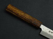 Load image into Gallery viewer, KICHIJI 440C HAMMERED DAMASCUS PETTY 135MM OAK/BAIKOKU HANDLE

