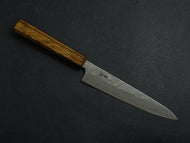 KICHIJI 440C HAMMERED DAMASCUS PETTY 150MM OAK/BAIKOKU HANDLE