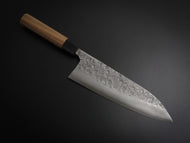 MATSUBARA AOGAMI-2 STAINLESS CLAD NASHIJI HAMMERED GYUTO 210MM WALNUT HANDLE