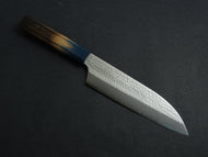 KICHIJI VG-5 HAMMERED SANTOKU 180MM OCTAGONAL AKATSUKI (BURNT & DYED)  HANDLE