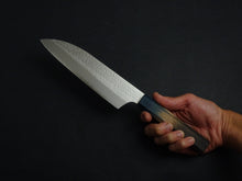 Load image into Gallery viewer, KICHIJI VG-5 HAMMERED SANTOKU 180MM OCTAGONAL AKATSUKI (BURNT &amp; DYED)  HANDLE
