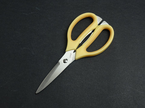 TKG STAINLESS SEPARABLE SERRATED KITCHEN SCISSORS (YELLOW)