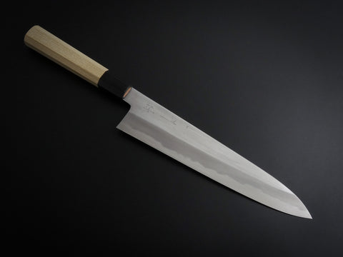 HITOHIRA KIKUCHIYO REN SHIROGAMI-2 GYUTO 240MM MAGNOLIAWOOD OCTAGONAL HANDLE