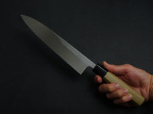 Load image into Gallery viewer, KICHIJI JOSAKU MIOROSHI DEBA 210MM OCTAGONAL MAGNOLIA WOOD HANDLE
