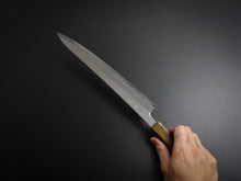 Load image into Gallery viewer, OUL SHIROGAMI-1 STAINLESS CLAD SUJIHIKI 240MM BURNT OAK HANDLE
