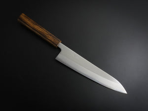 OUL SHIROGAMI-1 STAINLESS CLAD GYUTO 210MM BURNT OAK HANDLE