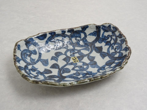 MINOYAKI TAKO KARAKUSA OVAL BOWL