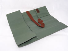 Load image into Gallery viewer, COMO+KATABA WASABI COLOUR CANVAS KNIFE ROLL WITH BROWN COTTON STRAP
